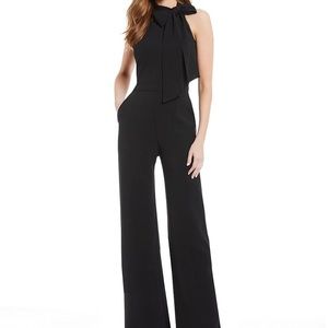 Sleeveless Bow Neck Jumpsuit with Pockets